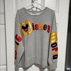 Disney Gray Sweatshirt with Red and Yellow Accents